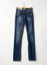 Jeans coupe droite broderie rivets taille basse bleu LIU JO femme