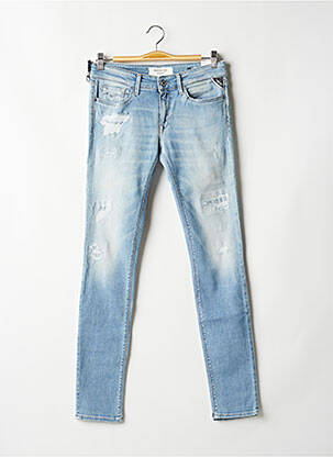 Jeans skinny effet usé délavé taille basse bleu REPLAY femme