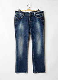 Jeans coupe droite broderie rivets taille normale bleu REPLAY femme