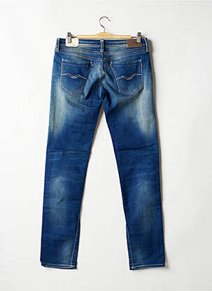 Jeans coupe slim broderie rivets taille basse bleu REPLAY femme