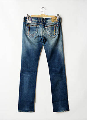 Jeans coupe droite broderie rivets taille basse bleu REPLAY femme