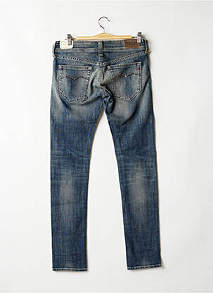 Jeans coupe slim broderie rivets taille basse bleu REPLAY femme