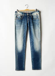 Jeans coupe slim broderie rivets taille basse bleu REPLAY femme