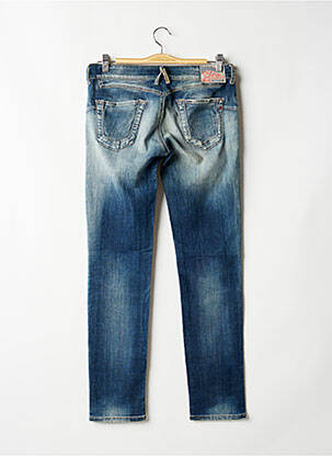 Jeans coupe slim broderie rivets taille basse bleu REPLAY femme