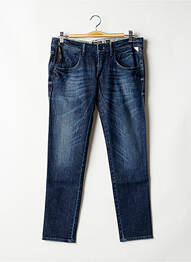 Pantalon 7/8 fermeture zippée sous rabat boutonné taille basse bleu REPLAY femme