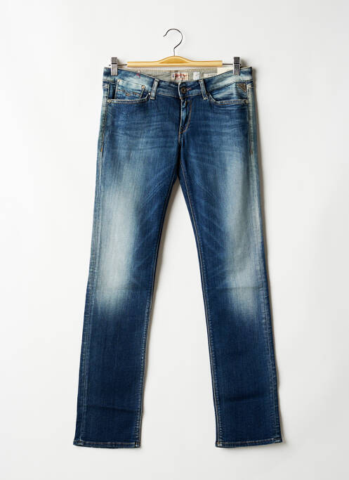 Jeans coupe droite broderie rivets taille basse bleu REPLAY femme