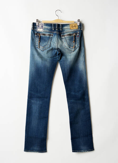 Jeans coupe droite broderie rivets taille basse bleu REPLAY femme