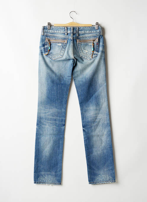 Jeans coupe droite broderie rivets taille basse bleu REPLAY femme
