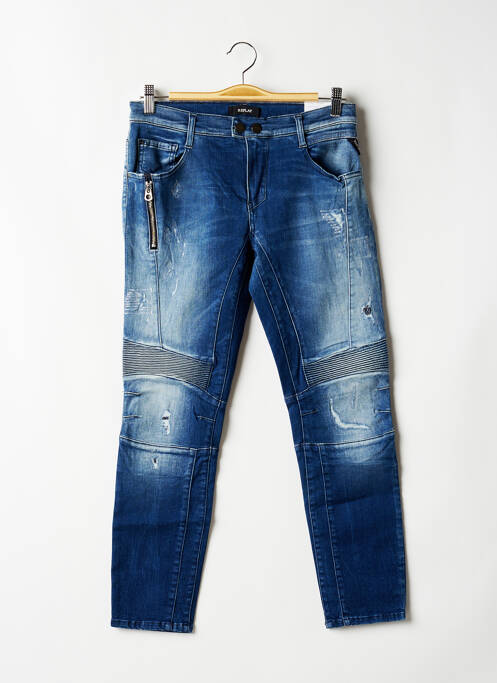 Pantalon 7/8 stretch taille normale bleu REPLAY femme