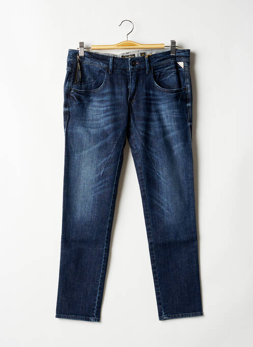 Pantalon 7/8 fermeture zippée sous rabat boutonné taille basse bleu REPLAY femme