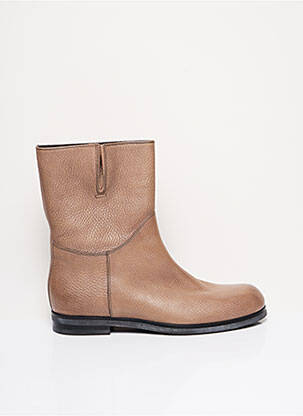 Bottines/boots matière lisse talon plat jusqu'à 3cm beige SANTONI femme