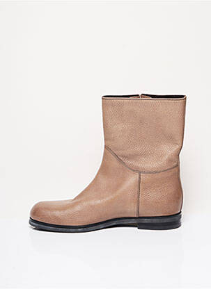 Bottines/boots matière lisse talon plat jusqu'à 3cm beige SANTONI femme