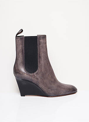 Bottines/boots matière lisse talon de 7 à 9cm gris SANTONI femme