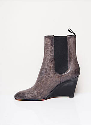 Bottines/boots matière lisse talon de 7 à 9cm gris SANTONI femme