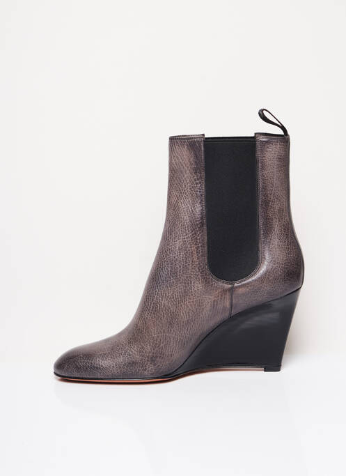 Bottines/boots matière lisse talon de 7 à 9cm gris SANTONI femme