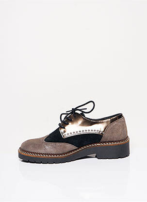 Derbies bout rond talon de 4 à 6cm marron REBELLES femme
