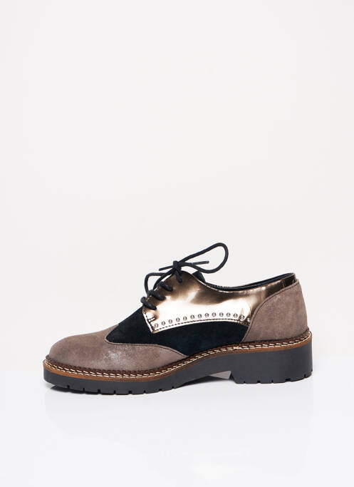 Derbies bout rond talon de 4 à 6cm marron REBELLES femme