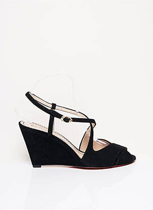 Sandales/nu pieds talon compensé talon de 7 à 9cm noir SANTONI femme
