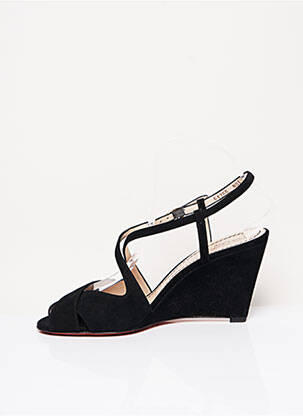 Sandales/nu pieds talon compensé talon de 7 à 9cm noir SANTONI femme