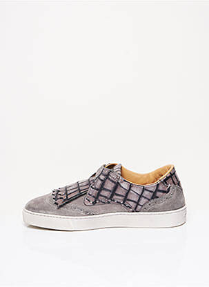 Baskets matière lisse talon plat jusqu'à 3cm gris SANTONI femme
