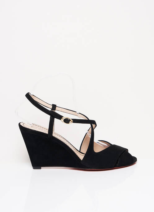 Sandales/nu pieds talon compensé talon de 7 à 9cm noir SANTONI femme