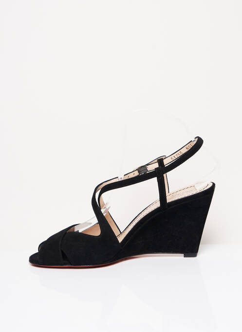 Sandales/nu pieds talon compensé talon de 7 à 9cm noir SANTONI femme