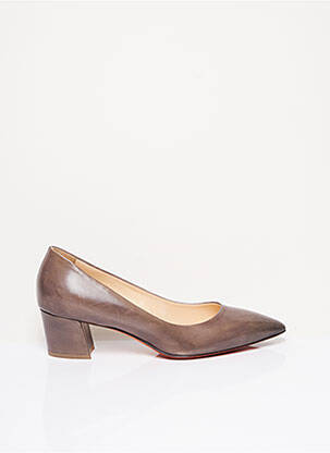 Escarpins tissage satiné talon de 4 à 6cm gris SANTONI femme