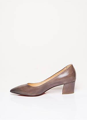 Escarpins tissage satiné talon de 4 à 6cm gris SANTONI femme