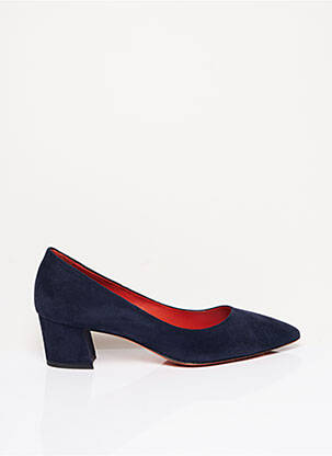 Escarpins nubuck talon de 4 à 6cm bleu SANTONI femme