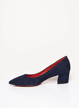Escarpins nubuck talon de 4 à 6cm bleu SANTONI femme