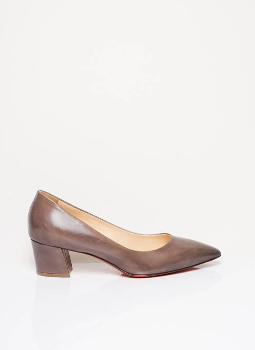 Escarpins tissage satiné talon de 4 à 6cm gris SANTONI femme