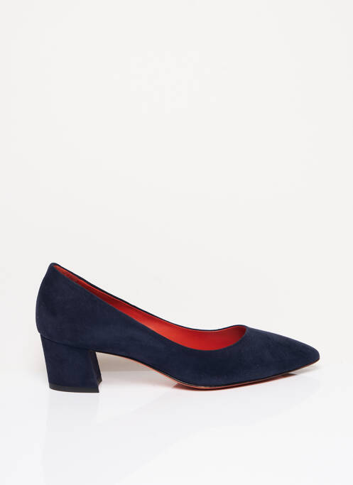 Escarpins nubuck talon de 4 à 6cm bleu SANTONI femme
