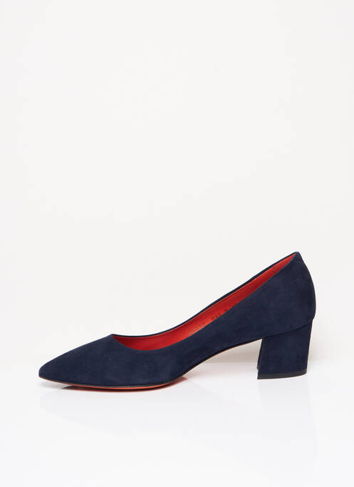 Escarpins nubuck talon de 4 à 6cm bleu SANTONI femme