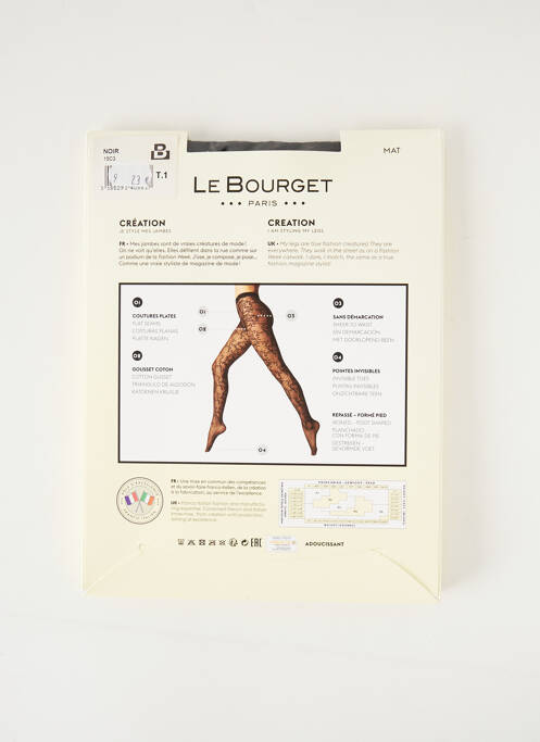 Femme Le Bourget Transparent Collant 20 Deniers Mat Noir