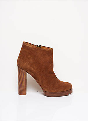 Bottines/boots nubuck talon haut de 10cm et plus marron ALDO CASTAGNA femme