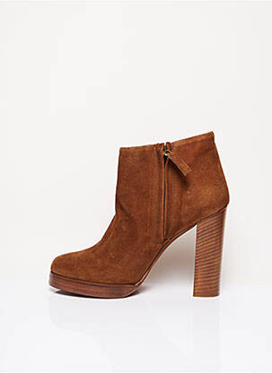 Bottines/boots nubuck talon haut de 10cm et plus marron ALDO CASTAGNA femme
