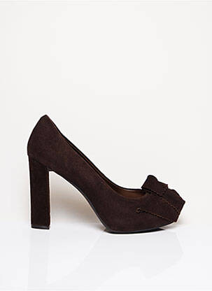 Escarpins nubuck talon haut de 10cm et plus marron TOSCA BLU SHOES femme