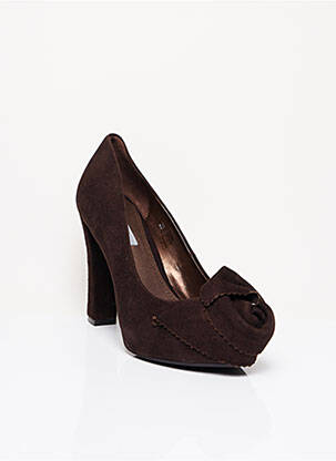 Escarpins nubuck talon haut de 10cm et plus marron TOSCA BLU SHOES femme