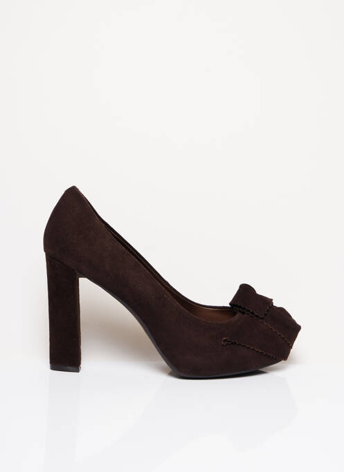 Escarpins nubuck talon haut de 10cm et plus marron TOSCA BLU SHOES femme