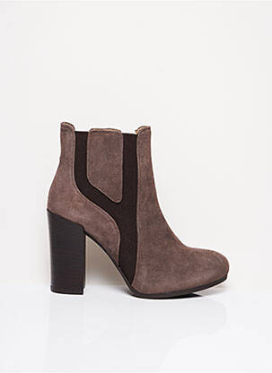 Bottines/boots nubuck talon de 7 à 9cm gris UNISA femme