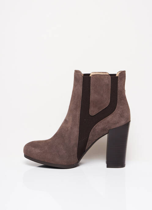 Bottines/boots nubuck talon de 7 à 9cm gris UNISA femme
