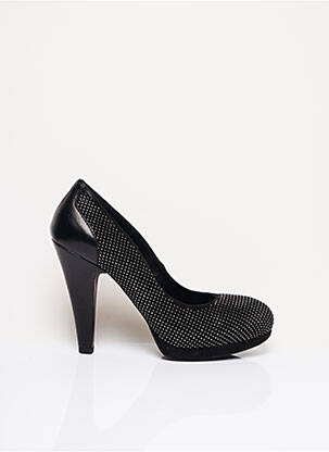 Escarpins tissage satiné talon haut de 10cm et plus noir VIC femme