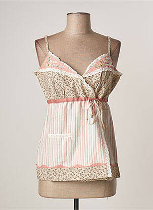Top manches bretelles ajustables fines bretelles beige VILA femme