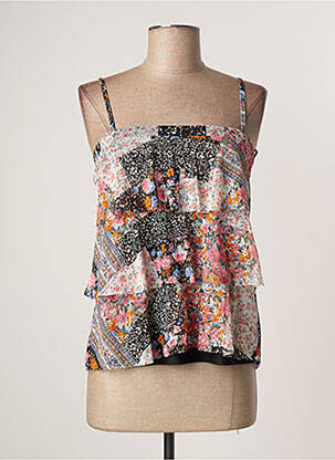Top col carré fines bretelles rose VILA femme