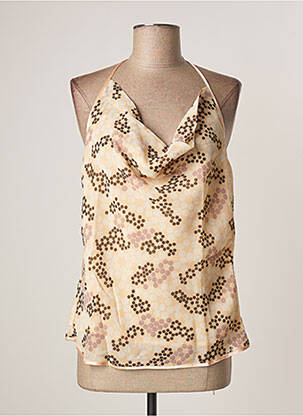 Top coupe fluide fines bretelles beige VILA femme
