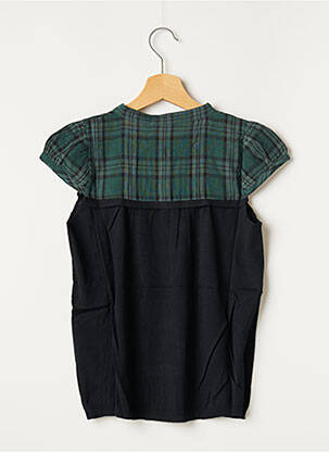 Pull tissage lainage manches courtes noir KOOKAI fille
