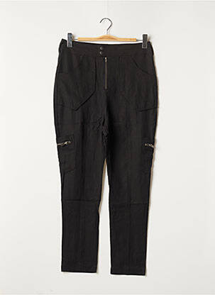 Pantalon droit taille à pinces taille haute noir OBJECT femme