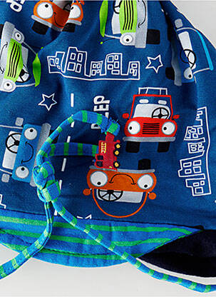 Bonnet imprimé fantaisie bleu MAXIMO garçon