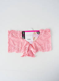 Shorty finition dentelle rose ROSA JUNIO femme