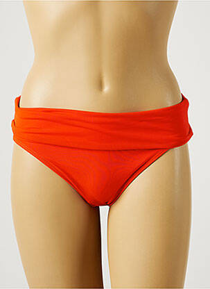 Bas de maillot de bain effet matière satinée culotte orange LOU femme